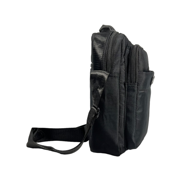 Сучасна сумка через плече для чоловіків на три відділення, ручка для переносу, чорна Сучасна сумка через плече для чоловіків на три відділення, ручка для переносу, чорна