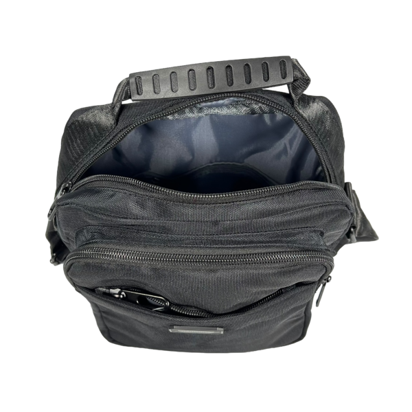 Текстильна практична сумка через плече на три відділення, синя Текстильна практична сумка через плече на три відділення, синя