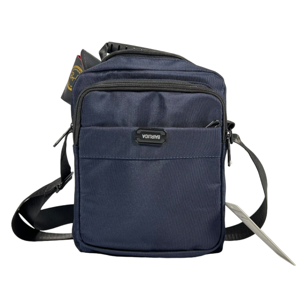 Текстильна практична сумка через плече на три відділення, синя Текстильна практична сумка через плече на три відділення, синя