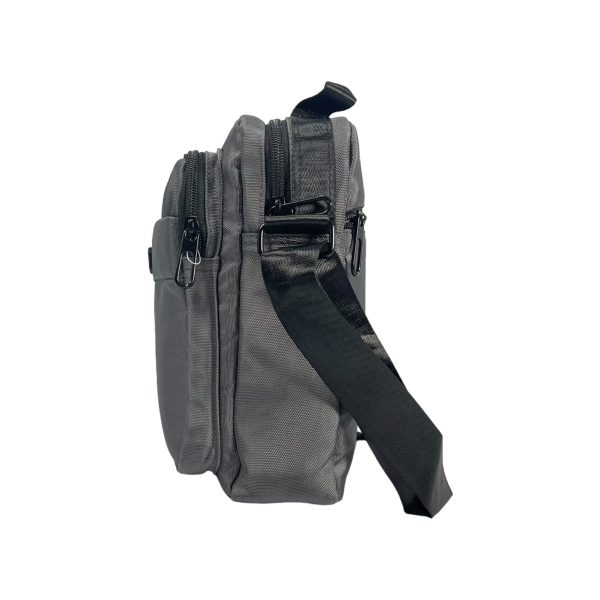 Современная сумка через плечо с застежкой на молнии, серая, 5 л, 3 отделения Современная сумка через плечо с застежкой на молнии, серая, 5 л, 3 отделения