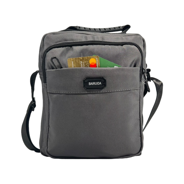 Современная сумка через плечо с застежкой на молнии, серая, 5 л, 3 отделения Современная сумка через плечо с застежкой на молнии, серая, 5 л, 3 отделения