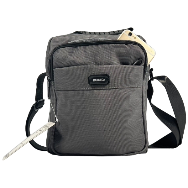 Современная сумка через плечо с застежкой на молнии, серая, 5 л, 3 отделения Современная сумка через плечо с застежкой на молнии, серая, 5 л, 3 отделения