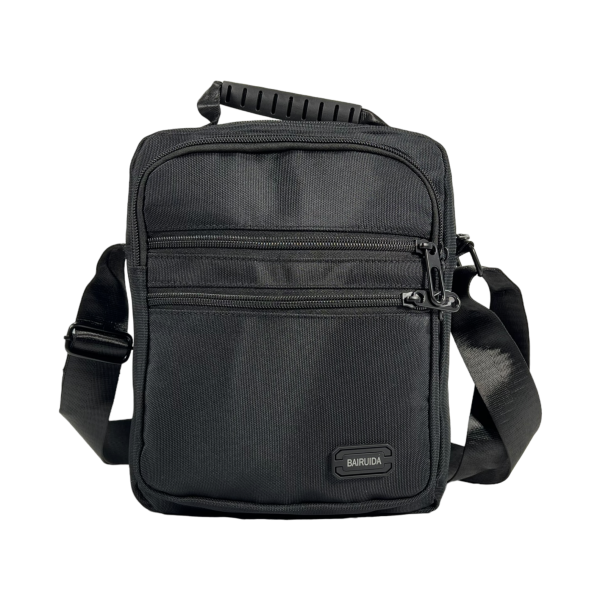 Міцна сумка через плече на чотири відділення, 5 л, текстиль, чорна