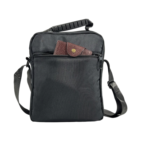 Міцна сумка через плече на чотири відділення, 5 л, текстиль, чорна Міцна сумка через плече на чотири відділення, 5 л, текстиль, чорна