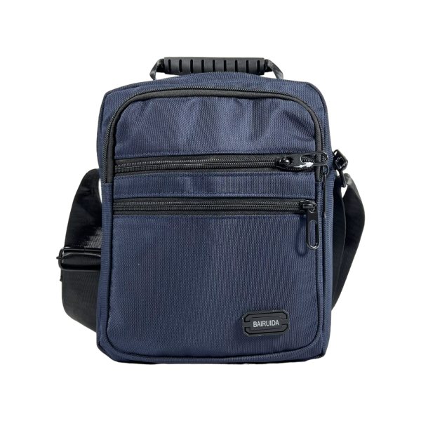 Сумка через плече на чотири відділення, 5 л, міцна, текстиль, синя