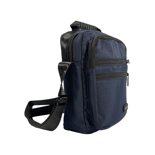 Сумка через плече на чотири відділення, 5 л, міцна, текстиль, синя