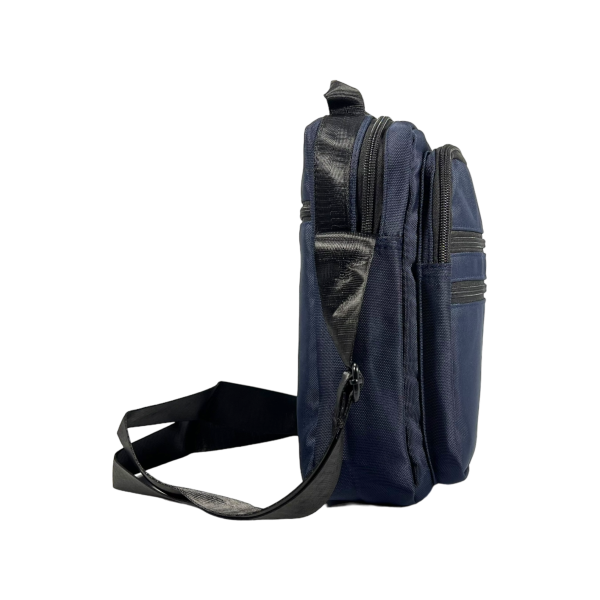 Сумка через плече на чотири відділення, 5 л, міцна, текстиль, синя