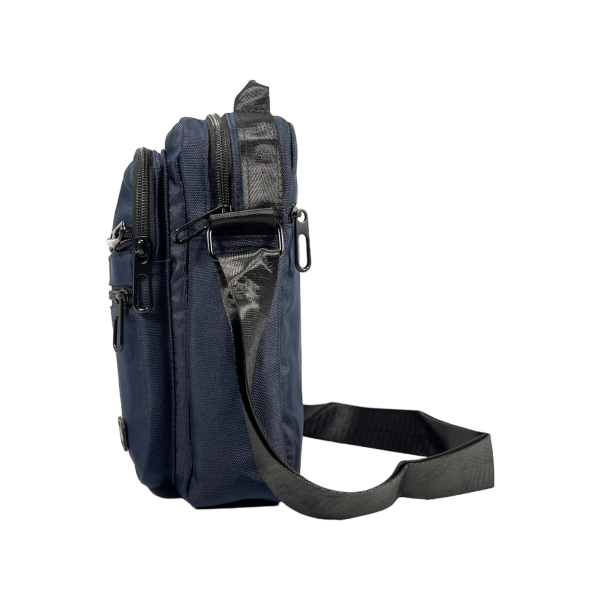 Сумка через плече на чотири відділення, 5 л, міцна, текстиль, синя