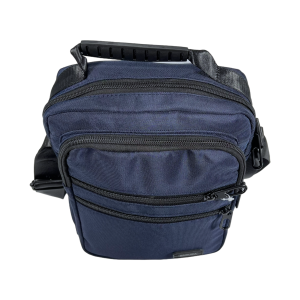 Сумка через плече на чотири відділення, 5 л, міцна, текстиль, синя