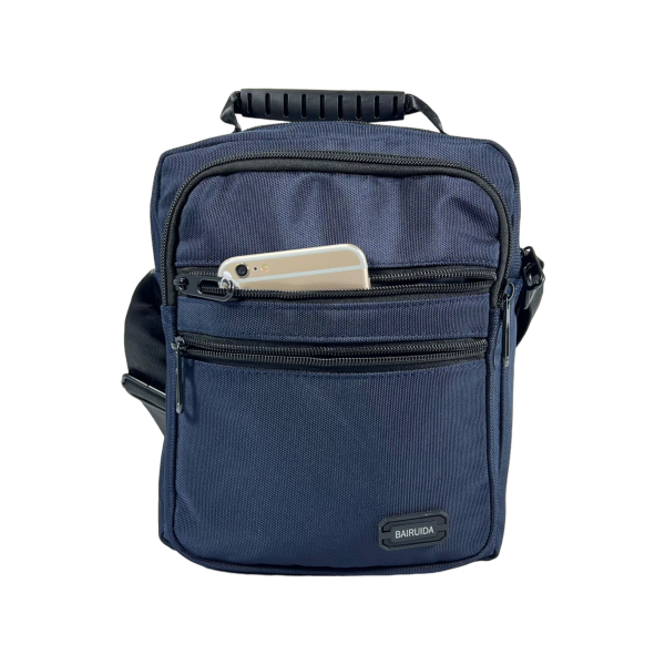 Сумка через плече на чотири відділення, 5 л, міцна, текстиль, синя