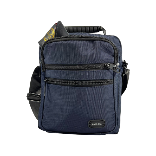 Сумка через плече на чотири відділення, 5 л, міцна, текстиль, синя