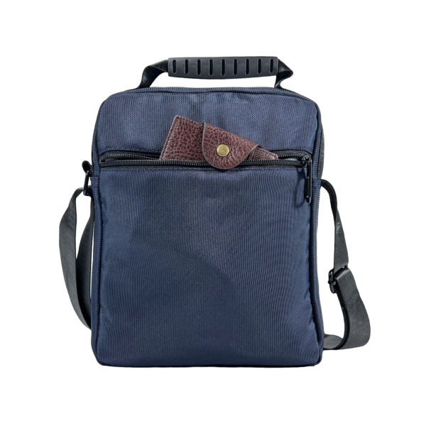 Сумка через плече на чотири відділення, 5 л, міцна, текстиль, синя