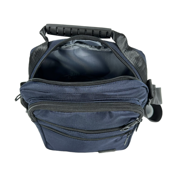 Сумка через плече на чотири відділення, 5 л, міцна, текстиль, синя