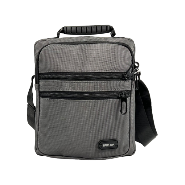 Сучасна чоловіча сумка через плече на чотири відділення, 5 л, сіра