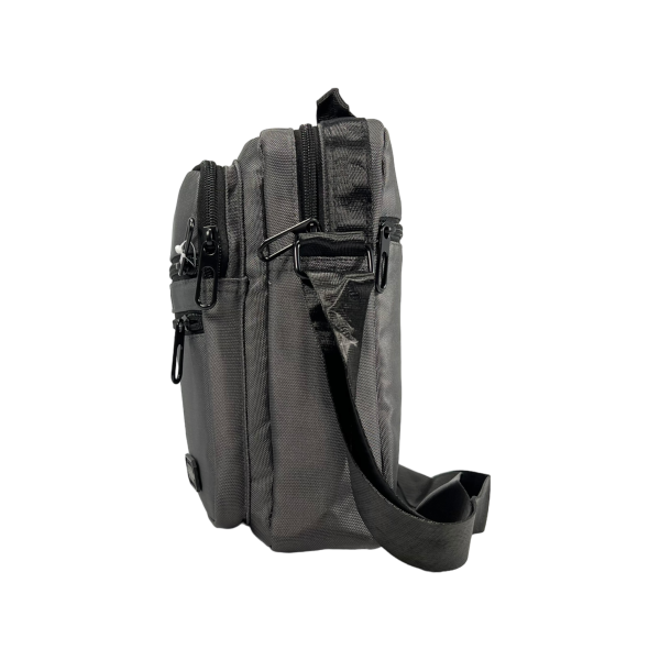 Сучасна чоловіча сумка через плече на чотири відділення, 5 л, сіра