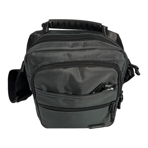 Текстильная сумка через плечо на четыре отделения серого цвета, 4 л Текстильная сумка через плечо на четыре отделения серого цвета, 4 л