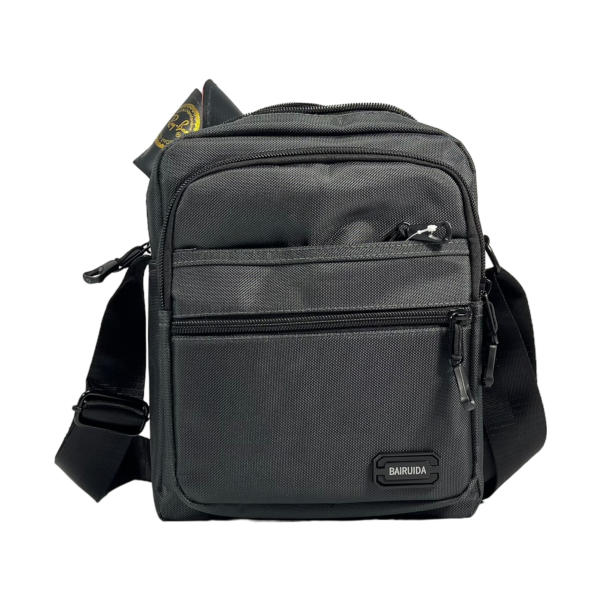 Текстильная сумка через плечо на четыре отделения серого цвета, 4 л Текстильная сумка через плечо на четыре отделения серого цвета, 4 л