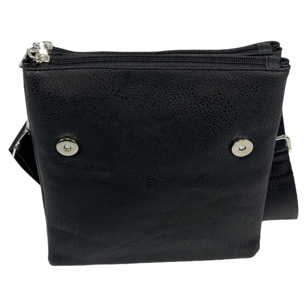 Стильная и современная сумка через плечо на четыре отделения, съемный ремень, черная Стильная и современная сумка через плечо на четыре отделения, съемный ремень, черная