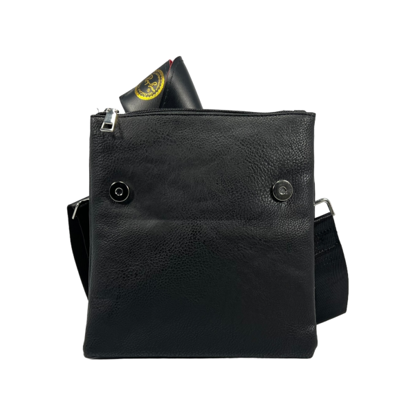 Стильная и современная сумка через плечо на четыре отделения, съемный ремень, черная Стильная и современная сумка через плечо на четыре отделения, съемный ремень, черная