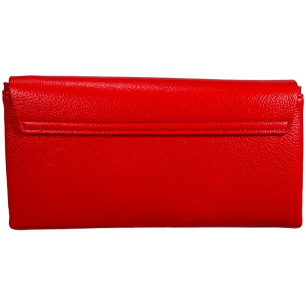 Женский кошелек из кожзаменителя, красный, с кнопочной застежкой Женский кошелек из кожзаменителя, красный, с кнопочной застежкой
