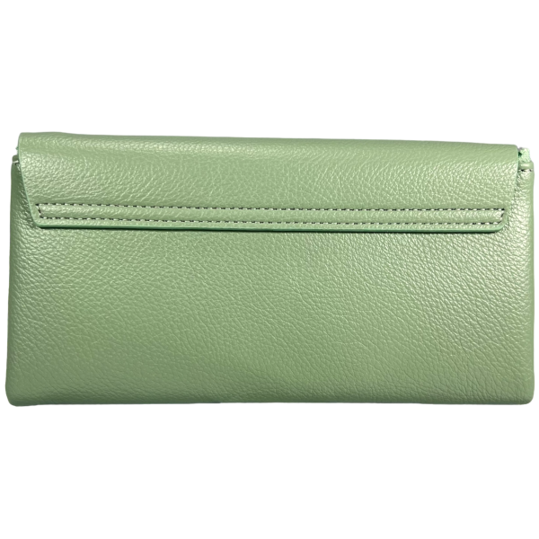 Стильний гаманець екошкіра, м'ятний, два віділеня для купюр на блискавці Стильний гаманець екошкіра, м'ятний, два віділеня для купюр на блискавці