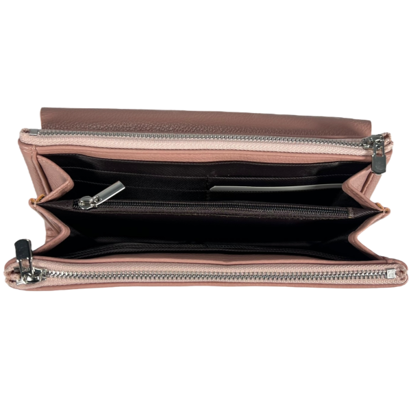 Женский кошелек с экокожи, розовый, 4 отделения для купюр Женский кошелек с экокожи, розовый, 4 отделения для купюр