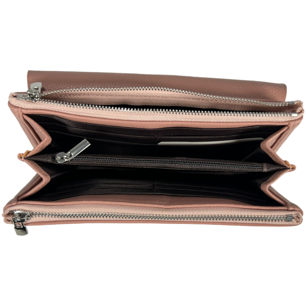 Женский кошелек с экокожи, розовый, 4 отделения для купюр Женский кошелек с экокожи, розовый, 4 отделения для купюр