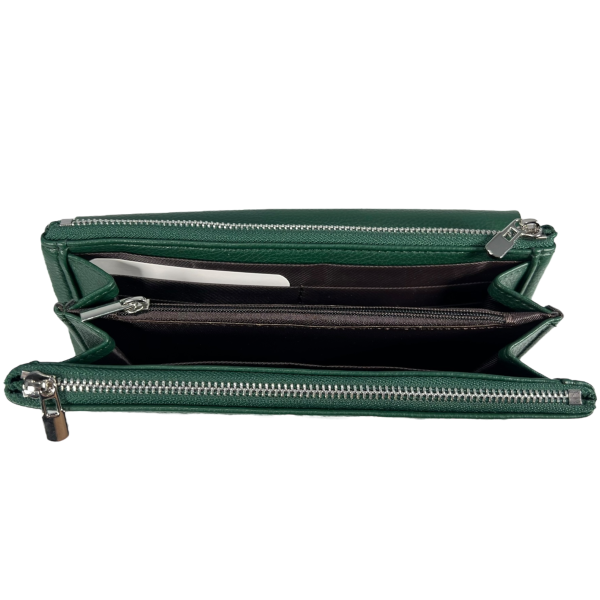 Стильный женский кошелек с экокожи, зеленый Стильный женский кошелек с экокожи, зеленый