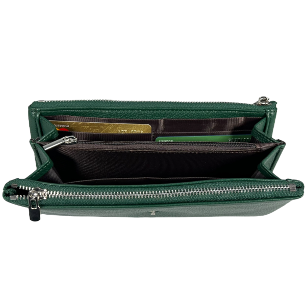 Стильный женский кошелек с экокожи, зеленый Стильный женский кошелек с экокожи, зеленый