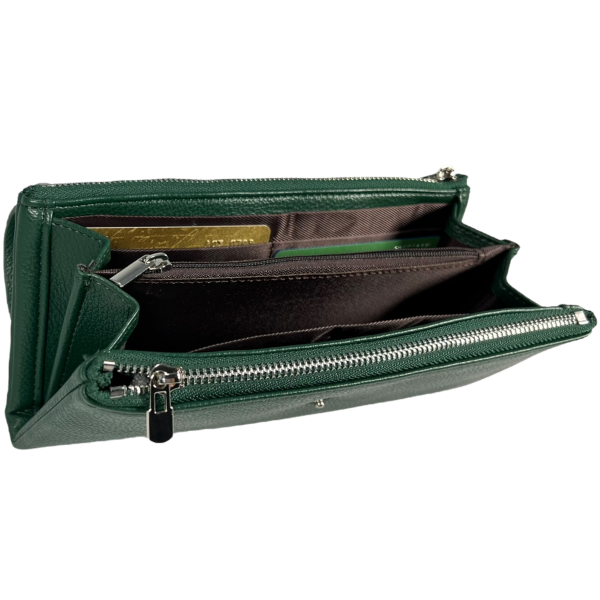 Стильный женский кошелек с экокожи, зеленый Стильный женский кошелек с экокожи, зеленый