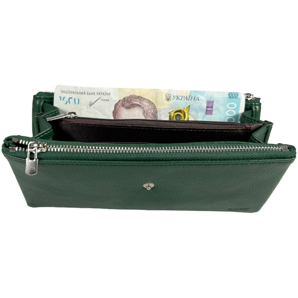 Стильный женский кошелек с экокожи, зеленый Стильный женский кошелек с экокожи, зеленый