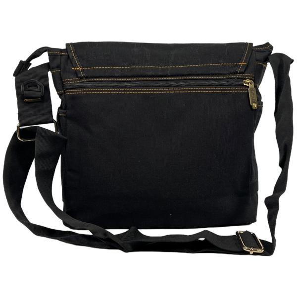 Міцна брезентова сумка через плече на шість відділень, чорна Міцна брезентова сумка через плече на шість відділень, чорна