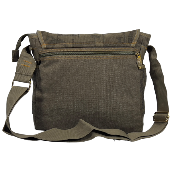 Крепкая брезентовая сумка через плечо на шесть отделений защитного цвета хаки Крепкая брезентовая сумка через плечо на шесть отделений защитного цвета хаки