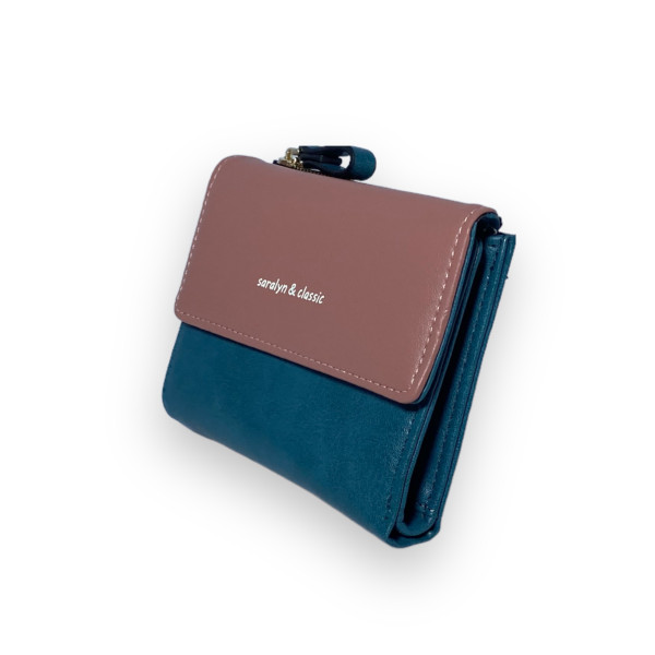 Женский кошелек Saralyn экокожа 1 отделение 5 ячеек для карт размер: 13*10*2 см бирюза+пудра Женский кошелек Saralyn экокожа 1 отделение 5 ячеек для карт размер: 13*10*2 см бирюза+пудра