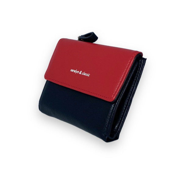 Женский кошелек Saralyn экокожа 1 отделение 5 ячеек для карт размер: 13*10*2 см черный+красный Женский кошелек Saralyn экокожа 1 отделение 5 ячеек для карт размер: 13*10*2 см черный+красный
