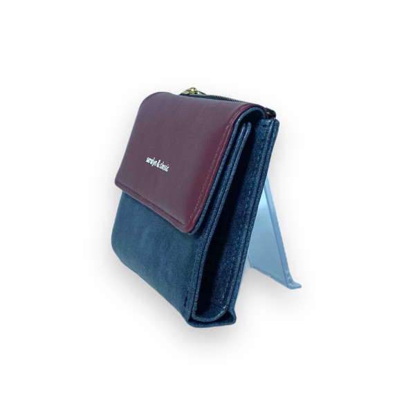 Жіночий гаманець Saralyn екошкіра 1 відділення 5 осередків для карт розмір: 13*10*2 см синій+бордо