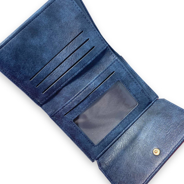 Жіночий гаманець Saralyn екошкіра 1 відділення 5 осередків для карт розмір: 13*10*2 см синій+бордо