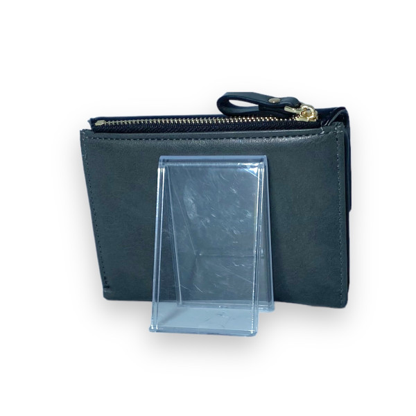 Жіночий гаманець Saralyn екошкіра 1 відділення 5 осередків для карт розмір: 13*10*2 см сірий+чорний