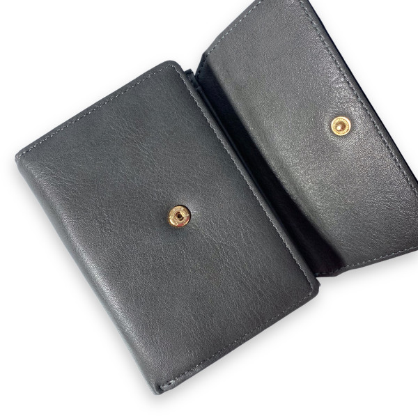 Жіночий гаманець Saralyn екошкіра 1 відділення 5 осередків для карт розмір: 13*10*2 см сірий+чорний