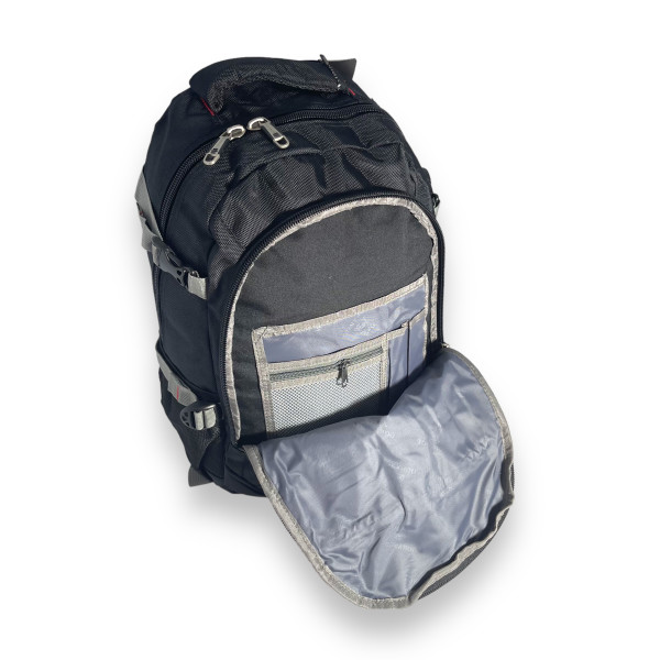 Міський рюкзак, 21 л, два відділення, фронтальні кишені, бічні кишені, чорний