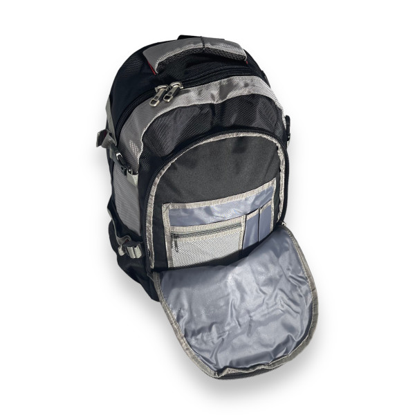 Рюкзак міський, 20 л, два відділення, фронтальні кишені, бічні кишені, сірий