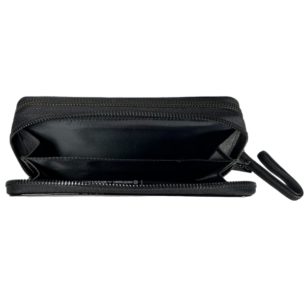 Кошелек кожаный женский, черный, с застежкой на молнии Кошелек кожаный женский, черный, с застежкой на молнии