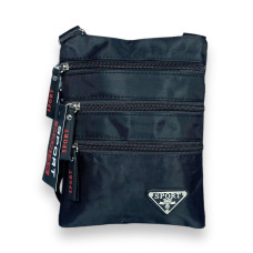 Сумка через плечо Sport Manias, три фронтальных кармана на замке, задний карман на замке, размер 21*16*1см черная