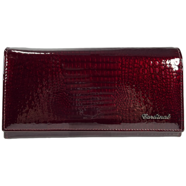 Женский кошелек Cardinal из натуральной кожи, бордовый, с застежкой на молнии