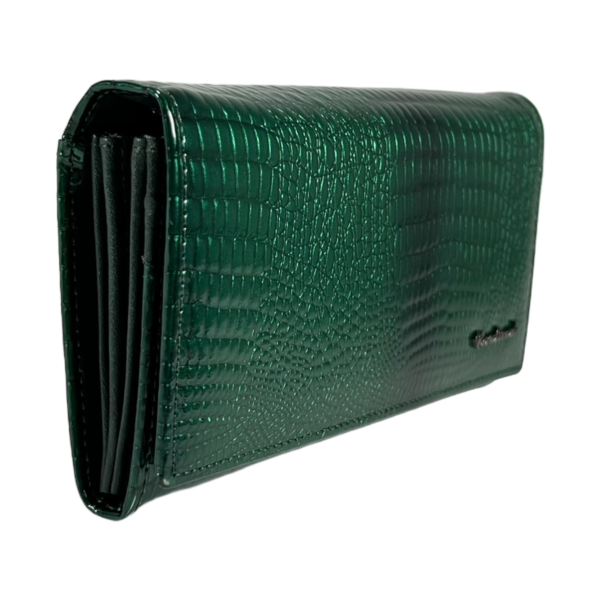 Лакований шкіряний жіночий гаманець зеленого кольору Лакований шкіряний жіночий гаманець зеленого кольору