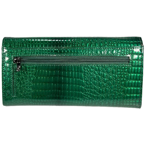 Лакований шкіряний жіночий гаманець зеленого кольору Лакований шкіряний жіночий гаманець зеленого кольору