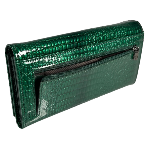 Лакований шкіряний жіночий гаманець зеленого кольору Лакований шкіряний жіночий гаманець зеленого кольору