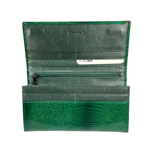 Лакований шкіряний жіночий гаманець зеленого кольору Лакований шкіряний жіночий гаманець зеленого кольору