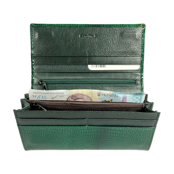 Лакований шкіряний жіночий гаманець зеленого кольору Лакований шкіряний жіночий гаманець зеленого кольору