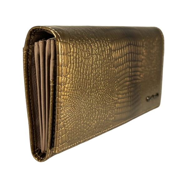 Жіночий гаманець з натуральної шкіри, золотий, з застібкою на блискавці, монетниця Жіночий гаманець з натуральної шкіри, золотий, з застібкою на блискавці, монетниця